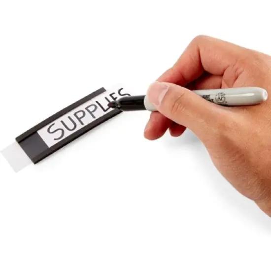 Bright Creations Set of 50 Magnetic Label Holders with Paper Inserts & Clear Protector Film for Shelf Bins, 1x3 inches image {2}