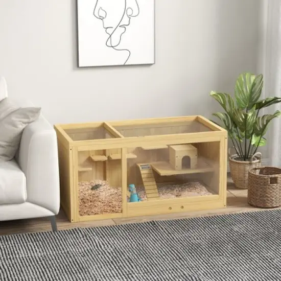 Dexmalle Wooden Hamster Cage image {1}