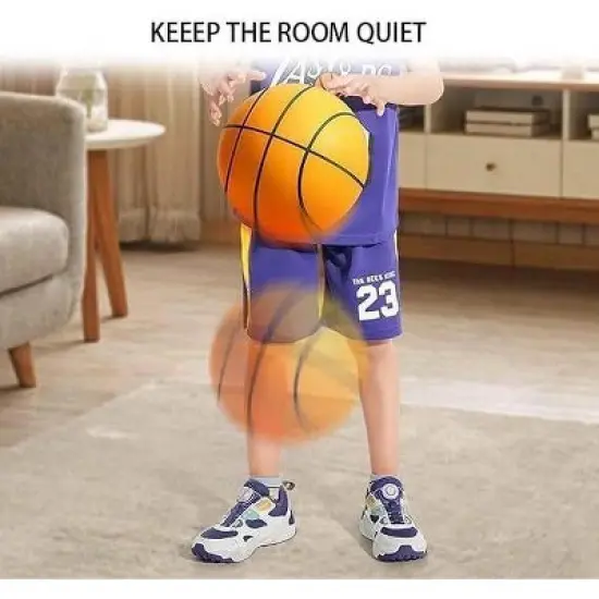 Nero Silent Ninja Basketball Indoor Dribbling Silent Bouncing (Size 3) 7 Inches Training Ball High Bounce image {3}