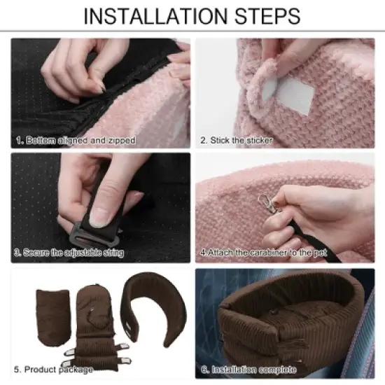 Unique Bargains Soft Non-Slip Bottom Dog Cat Car Seat image {3}