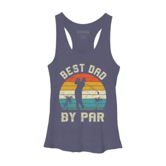 Women's Design By Humans Best Dad By Par Tropical Golf By Racerback Tank Top image {3}