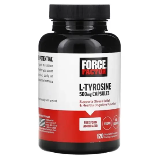 Force Factor L-Tyrosine, 500 mg, 120 Vegetable Capsules image {3}