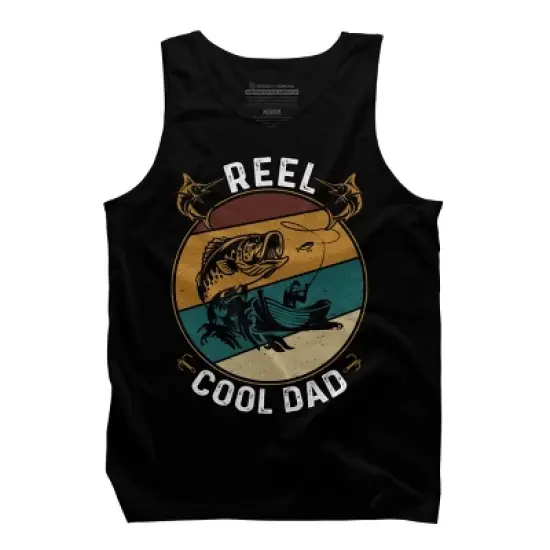Men's Design By Humans Reel Cool Dad Fishing Boat Trip By KangThien Tank Top image {5}