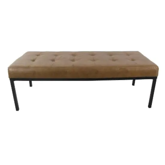 Tufted Metal Bench - HomePop image {1}