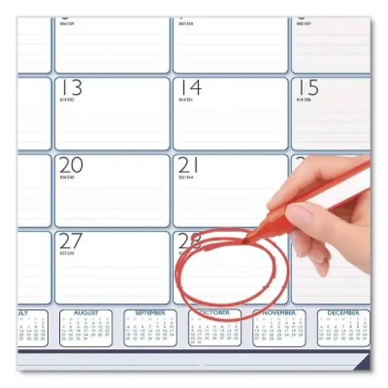 Recycled Contempo Desk Pad Calendar, 18.5 x 13, White/Blue Sheets, Blue Binding, Blue Corners, 12-Month (Jan to Dec): 2026 image {2}