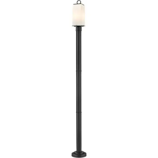 Sana Collection Outdoor Glass Fixture - 94" Tall, Dimmable, 2 Bulbs, Matte Black Finish image {4}