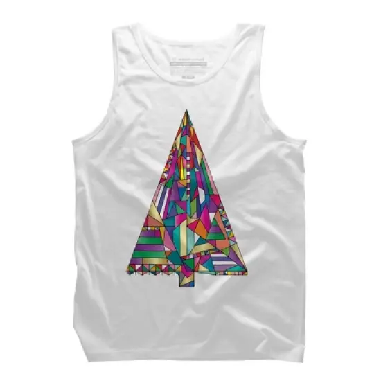 Men's Design By Humans Christmas tree abstract By xgdesign Tank Top image {6}