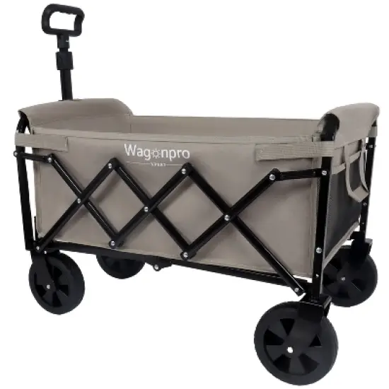 Expandable Dual-Layer Utility Wagon with 100% Extra Space - Grocery CartSupports 225lbs, Beige image {6}