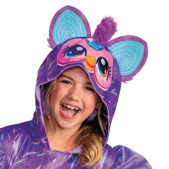 Furby Girls' Hooded Halloween Costume Dress - Purple - 7-8 image {2}
