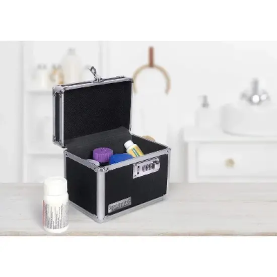 VAULTZ LOCKING MEDICINE BOX BLACK, 1 CT image {1}