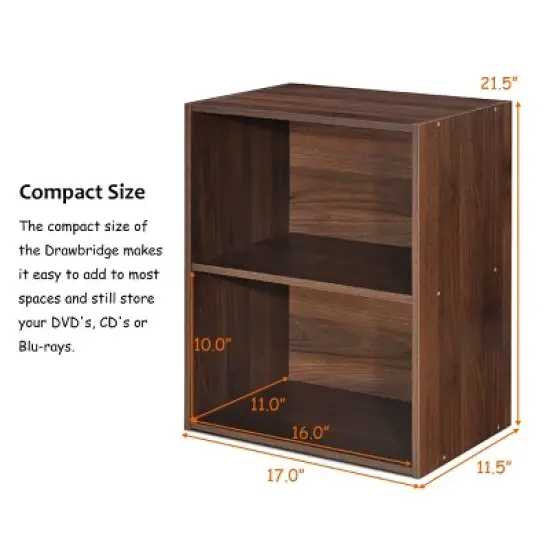 Costway 2 Tier Open Shelf Night Stand End Table Sofa Side Storage Display Furni Walnut image {2}
