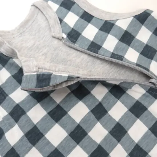 Honest Baby Organic Cotton Reversible Wearable Blanket - Painted Buffalo Check Gray image {2}