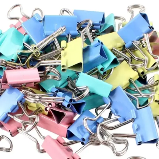 Unique Bargains Metal Office Assorted Color Paper Document Binder Clips 60pcs Colorful image {2}