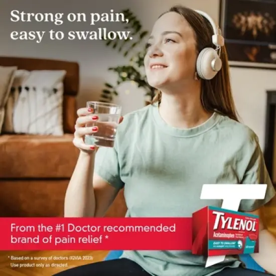 Tylenol Extra Strength Acetaminophen - Easy to Swallow Pain Reliever Caplets - 100 ct image {5}