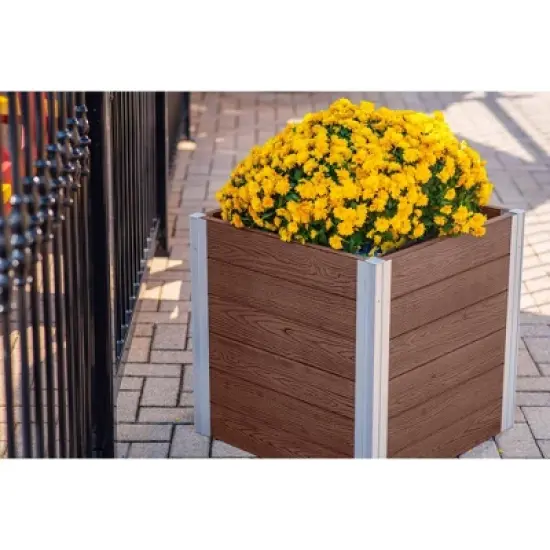 Vita 22" Wide Urbana Cube Square Planter Box Espresso image {4}
