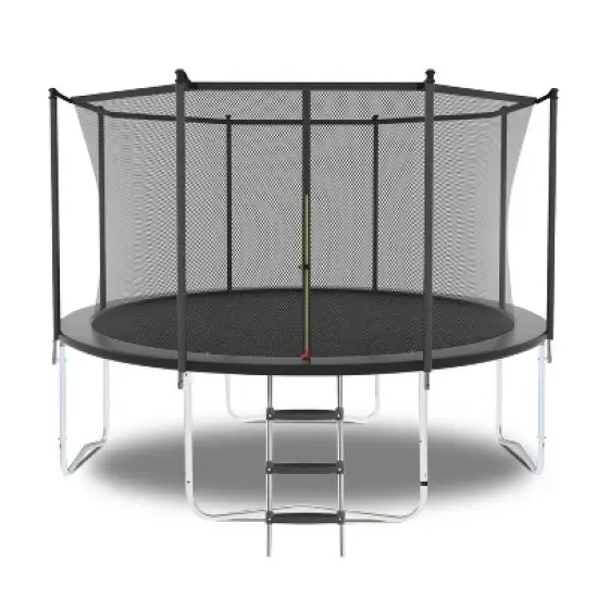 DSVIMOY Trampoline, Kids&Adults Trampoline with Heighten Net, Indoor Outdoor Recreational Trampoline, Gray, 96"*96"*96" image {5}