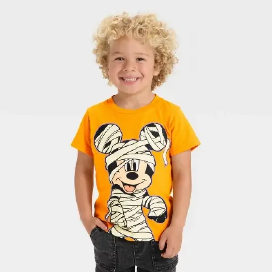 Toddler Boys' Disney Mickey Mouse Short Sleeve Halloween Mummy T-Shirt - Orange image {4}