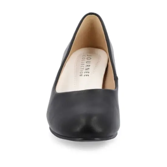 Journee Collection Womens Luu-m Comfort Insole Round Toe Low Block Heel Pumps image {5}