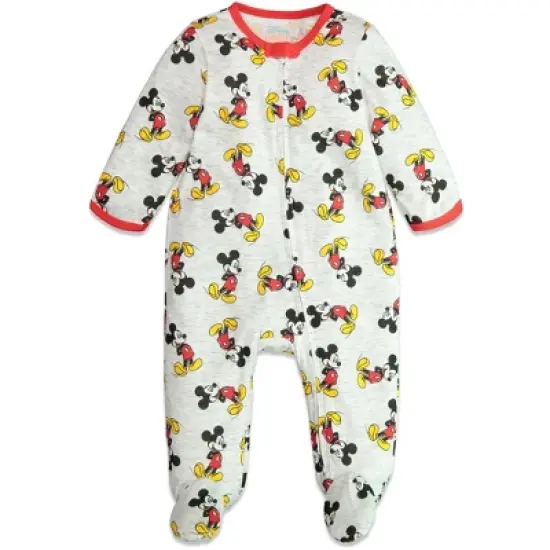 Disney Mickey Mouse Baby 2 Pack Zip Up Sleep N' Play Coveralls Newborn to Infant  image {1}