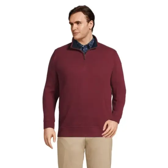 Lands' End Men's Bedford Rib Quarter Zip Sweater image {4}
