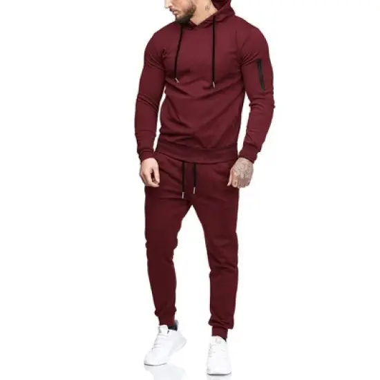 COOFANDY Men's Tracksuit 2 Piece Hooded Athletic Sweatsuits Casual Running Jogging Sport Suit Sets image {8}