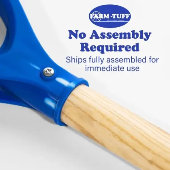 FARM-TUFF Durable Car and Trunk Multipurpose Shovel with Ash Hardwood Handle and Non Stick Plastic Blade, Blue, 10in image {4}