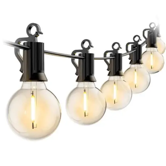 Itopfox 38Ft Outdoor String Lights with Remote & 15 Shatterproof LED Bulbs - Waterproof Patio Hanging Lamps for Porch Balcony Bistro Cafe image {8}