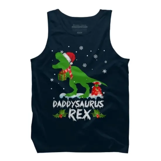 Men's Design By Humans Daddysaurus Christmas By NekoShop Tank Top image {5}