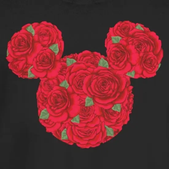 Junior's Mickey & Friends Rose Silhouette T-Shirt image {1}