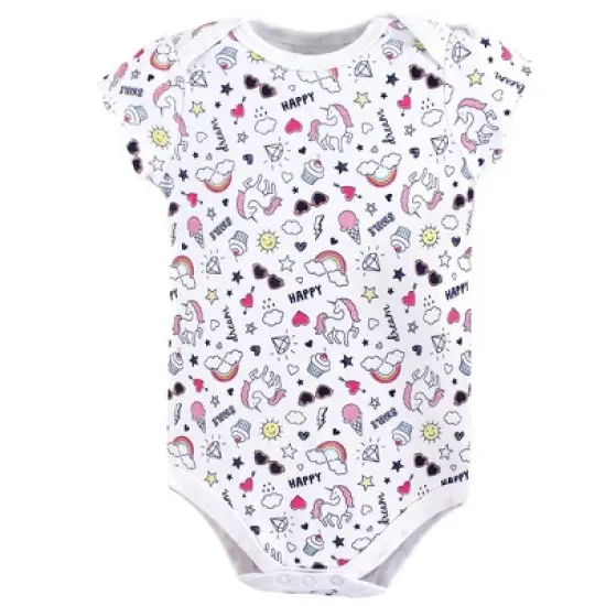 Little Treasure Baby Girl Cotton Bodysuit and Pant Set, Rainbow Charms image {2}