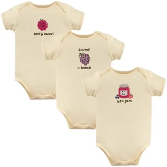 Touched by Nature Organic Cotton Bodysuits 3pk, Jam image {2}