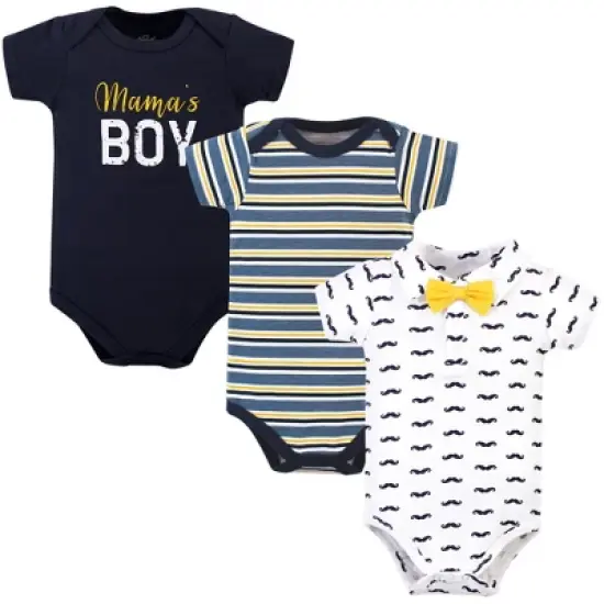 Little Treasure Baby Boy Cotton Bodysuits 3pk, Mamas Boy image {4}