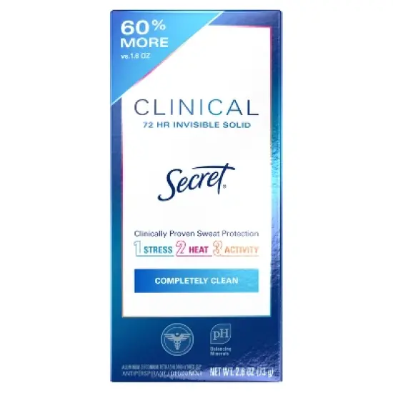 Secret Clinical Strength Completely Clean Invisible Solid Antiperspirant & Deodorant image {8}