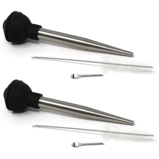 Norpro Deluxe Stainless Steel Turkey Baster with Flavor Injector and Cleaning Brush (2 Pack) image {5}