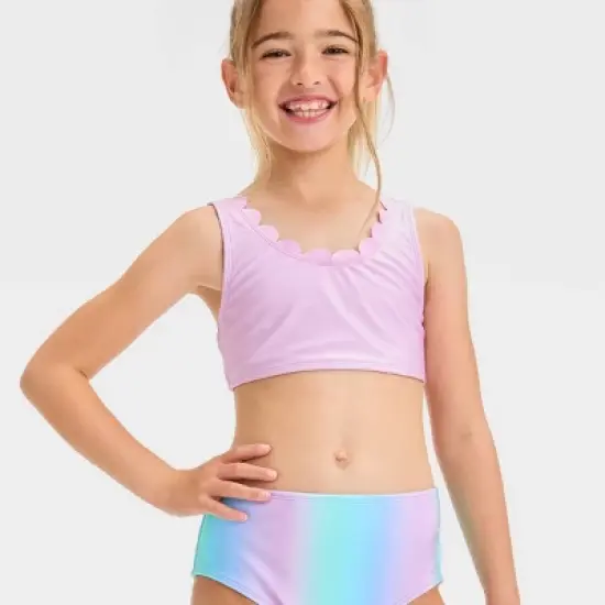 Girls' 'Sea Life' Solid Bikini Set - Cat & Jack&trade; Light Purple image {1}