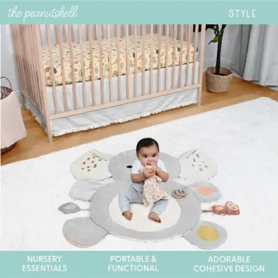 The Peanutshell Elephant Safari Tummy Time Mat and Security Blanket Crib Bedding Set, 4-Piece Set image {2}