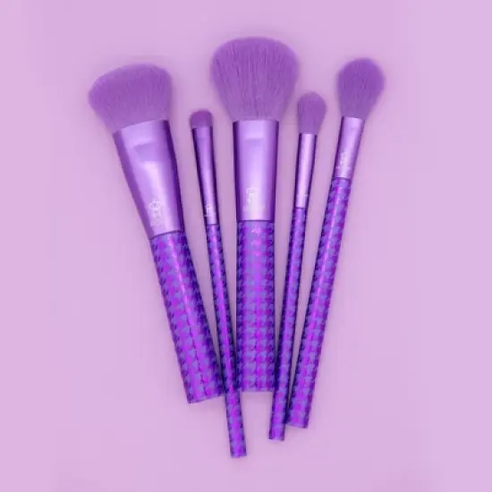 MODA Brush Keep It Classy Metallic Purple Face Flip Makeup Brush Sets- 6pc image {5}