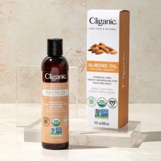 Cliganic Organic Almond Oil, 8oz image {1}