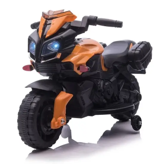 TopComfy Baby Walkers Bike for Kids, Dirt Bike, Ride On Toy Off Road Street Bike, and Training Wheels, Warm Hearted, Orange, 27"*12"*13" image {5}