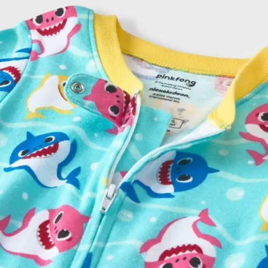 Toddler Girls' Baby Shark Snug Fit Union Suit - Green image {2}