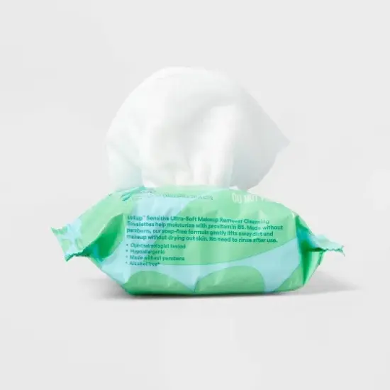 Sensitive Ultra-Soft Makeup Remover Cleansing Towelettes - Unscented - 25ct - up&up&trade; image {2}