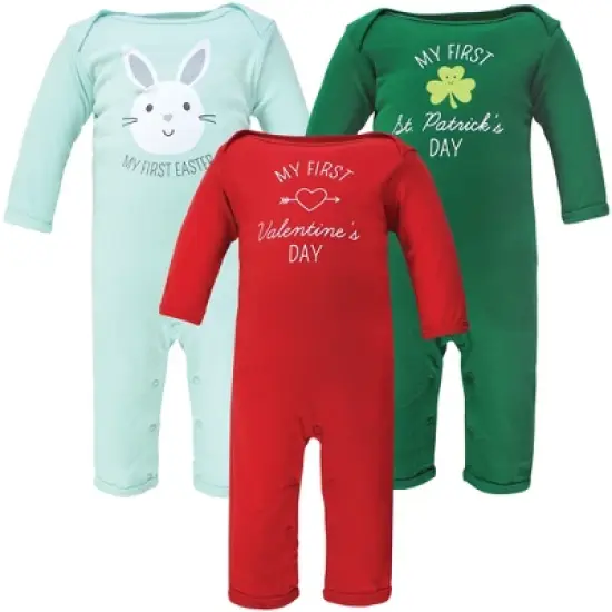Hudson Baby Unisex Baby Cotton Coveralls, Valentine Easter image {8}
