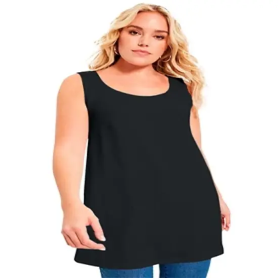 June + Vie by Roaman's Women&rsquo;s Plus Size Scoopneck One + Only Tunic Tank image {7}