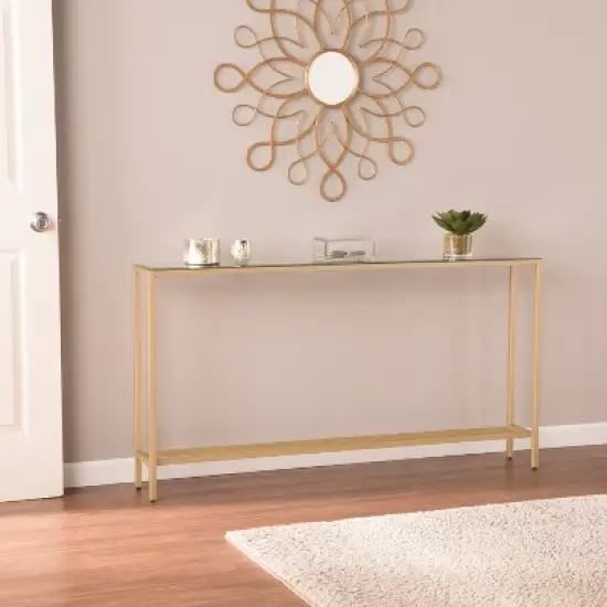 Dillard Narrow Long Console Table Deep Gold - Aiden Lane image {1}
