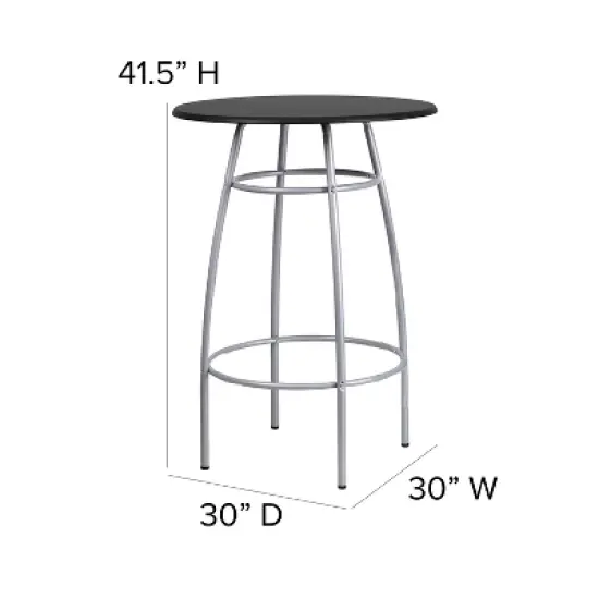 Emma and Oliver Bar Height Table Set with Padded Stools image {3}