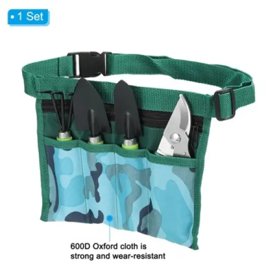 Unique Bargains Durable Garden Yard Lawn Tool Set with Pouch Green 1 Set image {2}