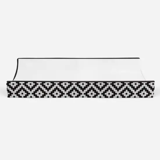 Bacati - Love Black/White Diamond Plush Changing Pad Cover image {4}