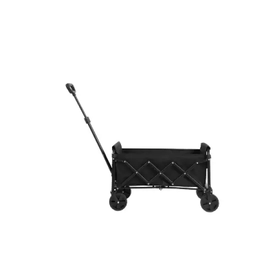 DOMETOUR Lightweight Folding Beach Wagon with Wheels - Heavy Duty Utility Cart for Grocery, Camping, Shopping, Sports, Garden - Large Capacity - Black image {7}