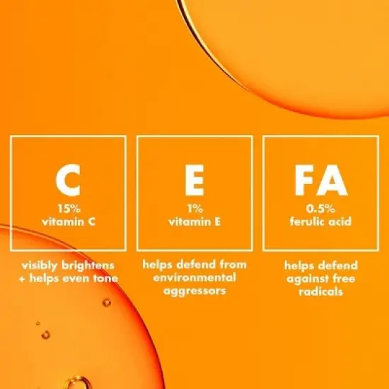 e.l.f. SKIN Bright Icon Vitamin C + E + Ferulic Face Serum - 1 fl oz image {4}