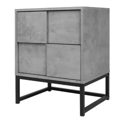 Adams 2 Drawers Cement Nightstand With Storage - The Pop Maison image {3}